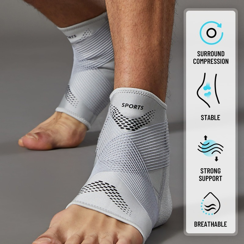 Ankle Brace Sock - 1pc Adjustable Toeless Ankle Brace, High