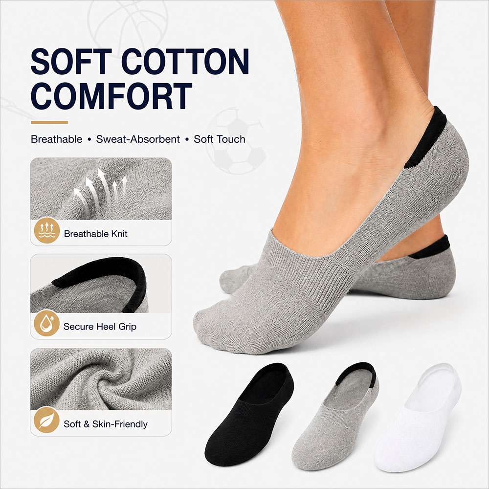 6 Pairs Unisex Cotton No Show  - огляд і ціна Invisibility Sock Loafer