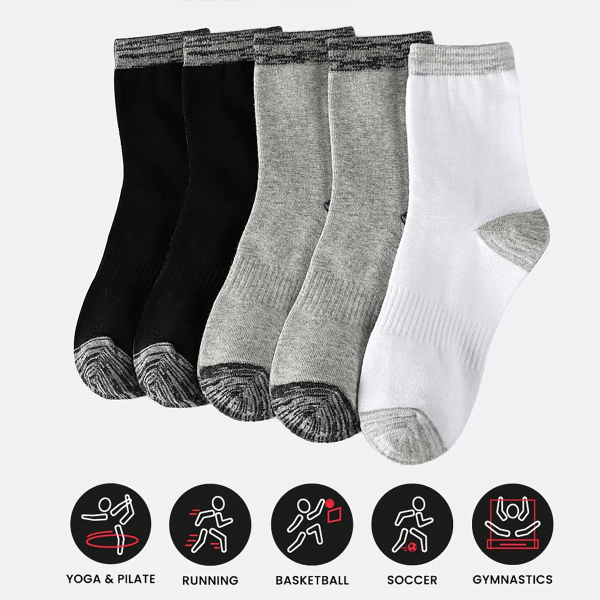 1/5 Pairs Men's Athletic Socks - огляд і ціна Athletic Sock Cushion