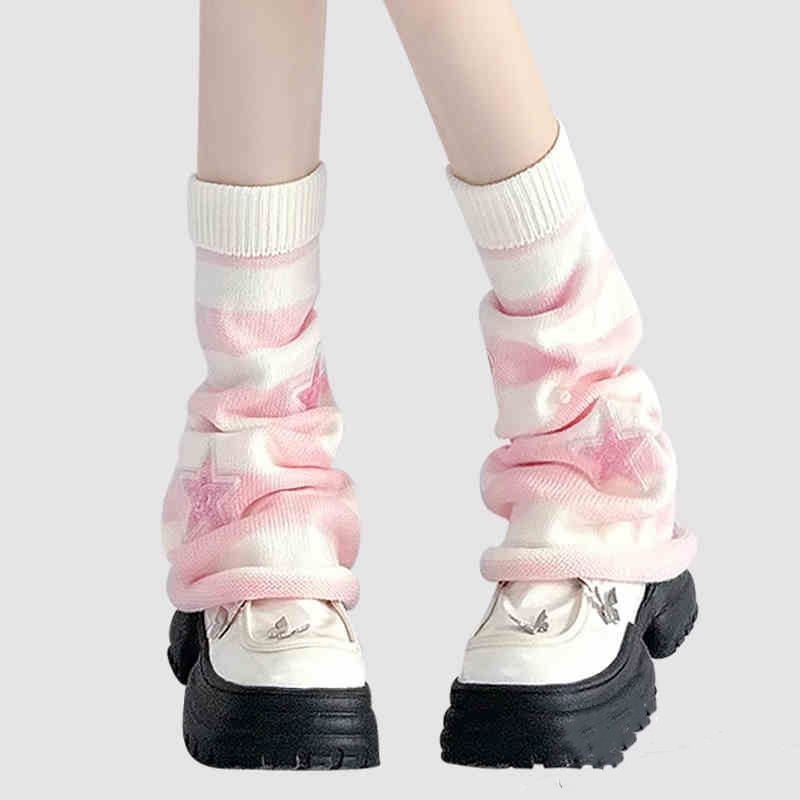 Y2K Striped Leg Warmers Star R - огляд і ціна Boot Sock Slouchy