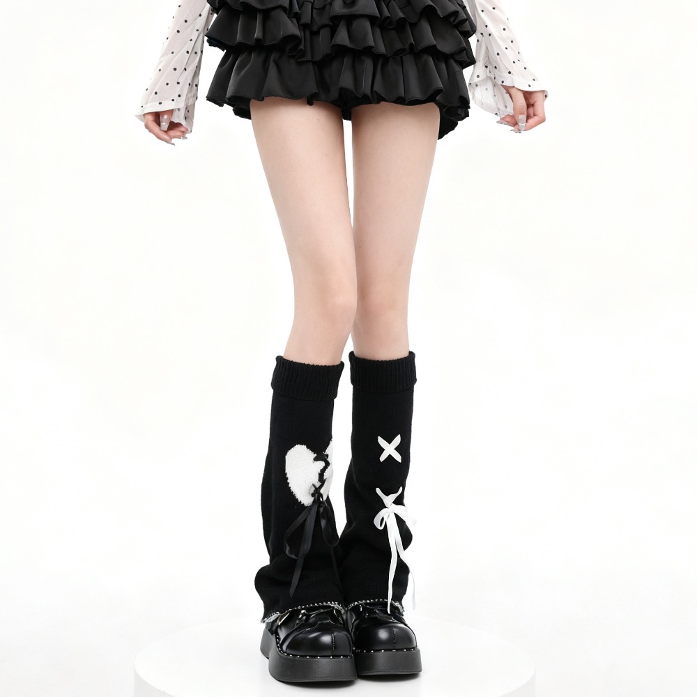 Y2K Heart Tie Flared Slouchy L - огляд і ціна Boot Sock Slouchy