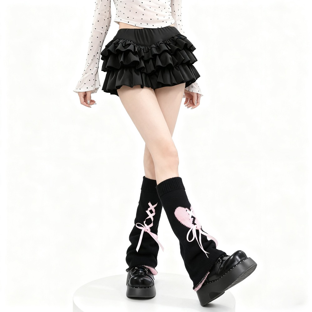 Y2K Heart Tie Flared Slouchy L - огляд і ціна Boot Sock Slouchy