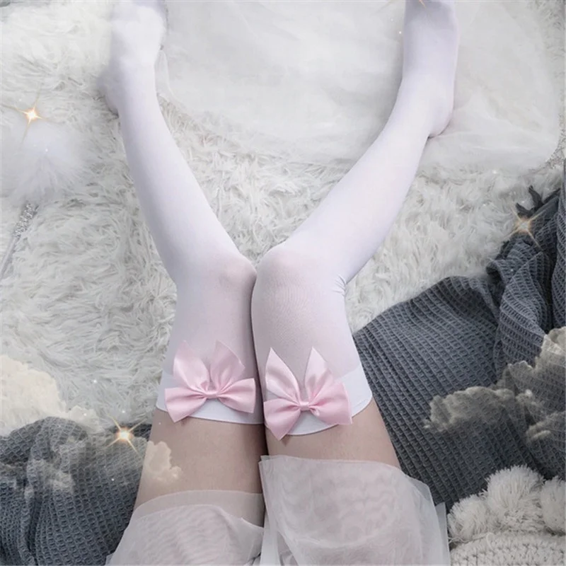 Sexy Women's Hosiery Pink Bow  - огляд і ціна Thigh High Sock Stay Up
