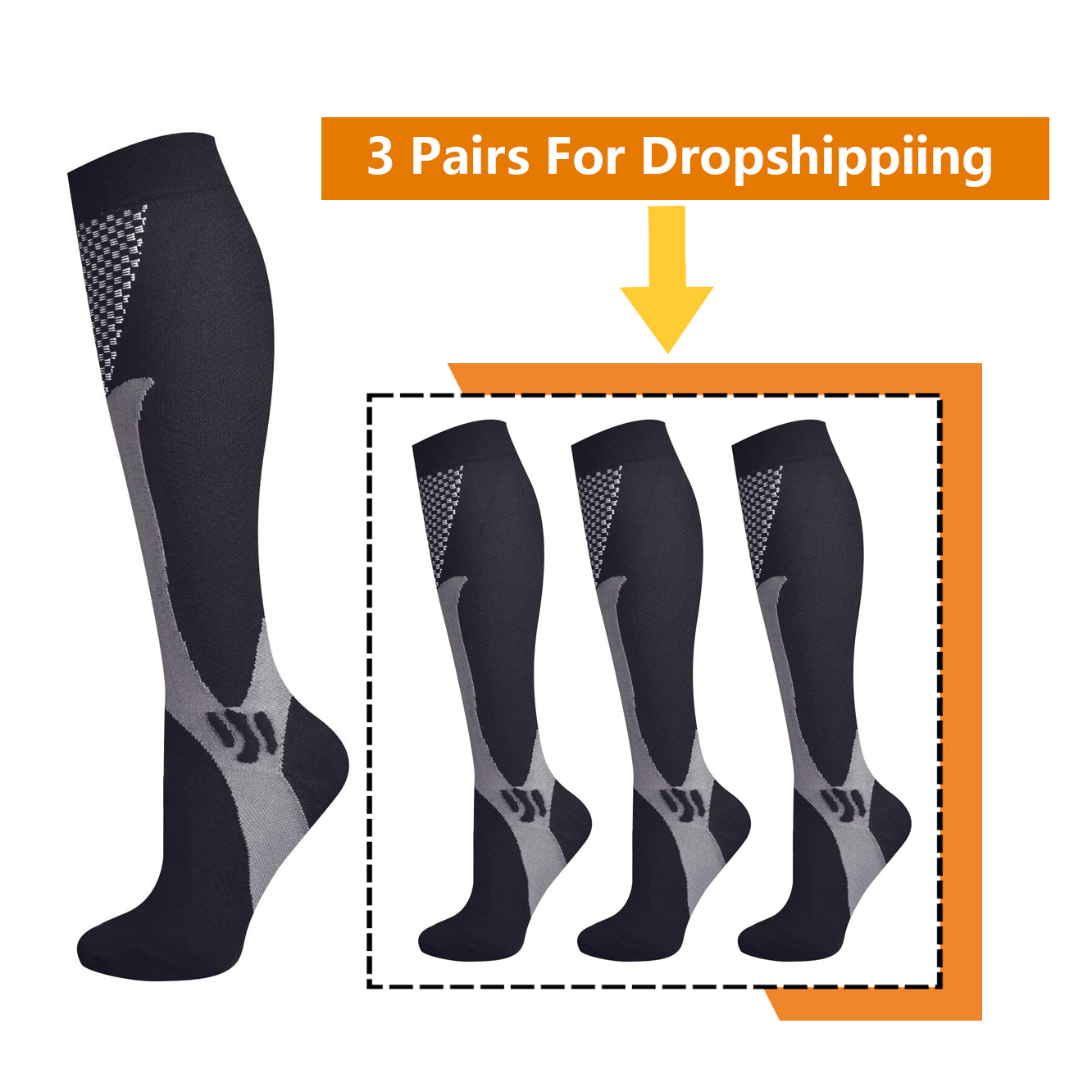 Brothock 3 Pairs For Dropshipp - огляд і ціна Compression Sock Medical