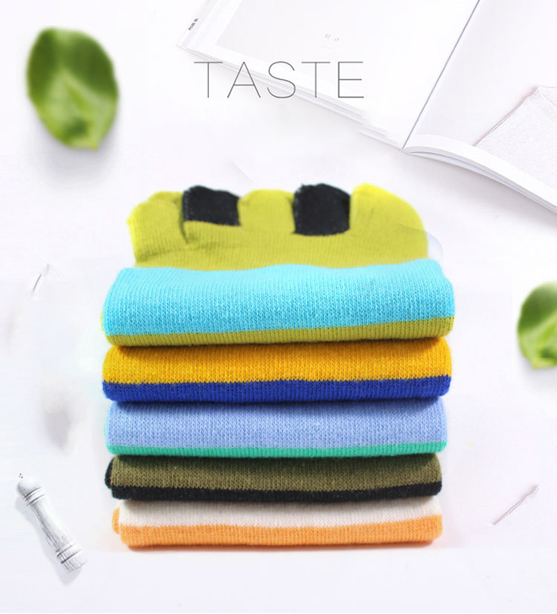 1/5 Pairs Men Colorful Stripe  - огляд і ціна Toe Sock Split