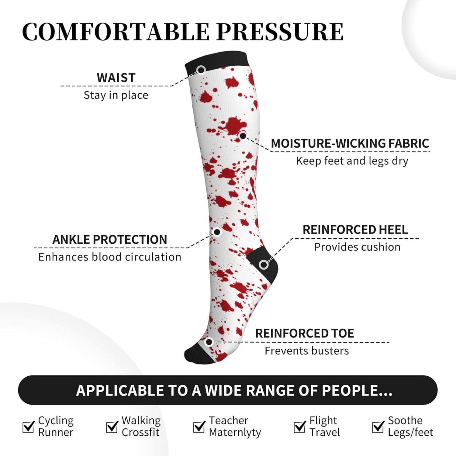 Compression Socks Calf Knee Hi - огляд і ціна Knee High Sock Women