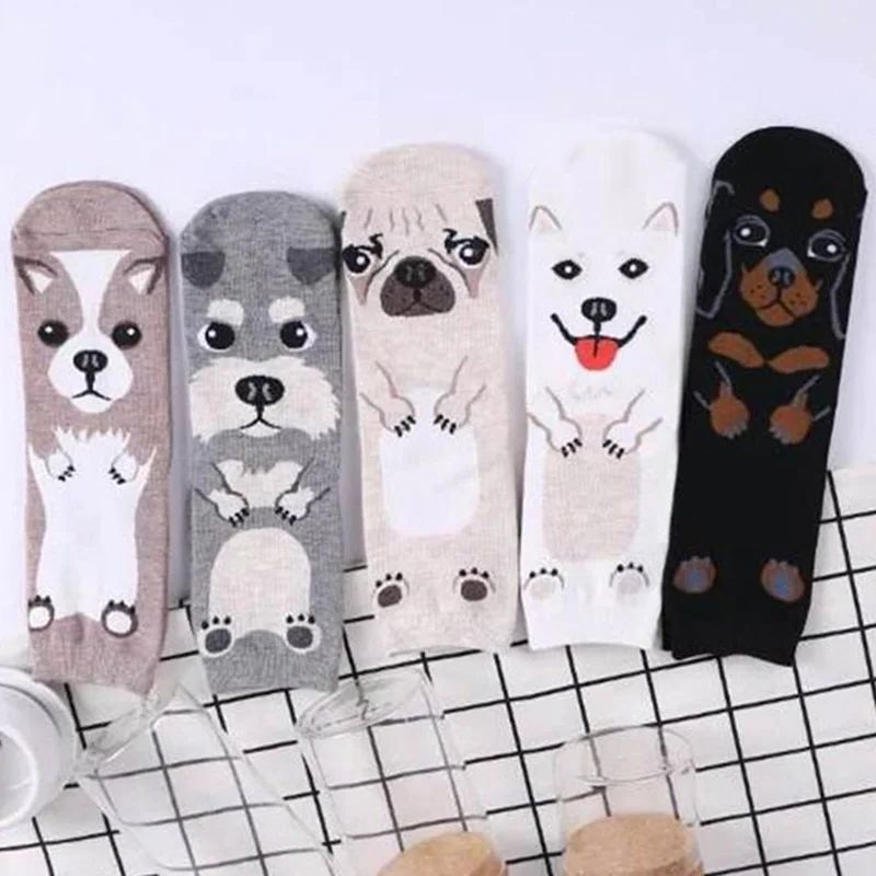 5 Pairs/pack Funny Cartoon Dog - огляд і ціна Cotton Crew Sock Pack