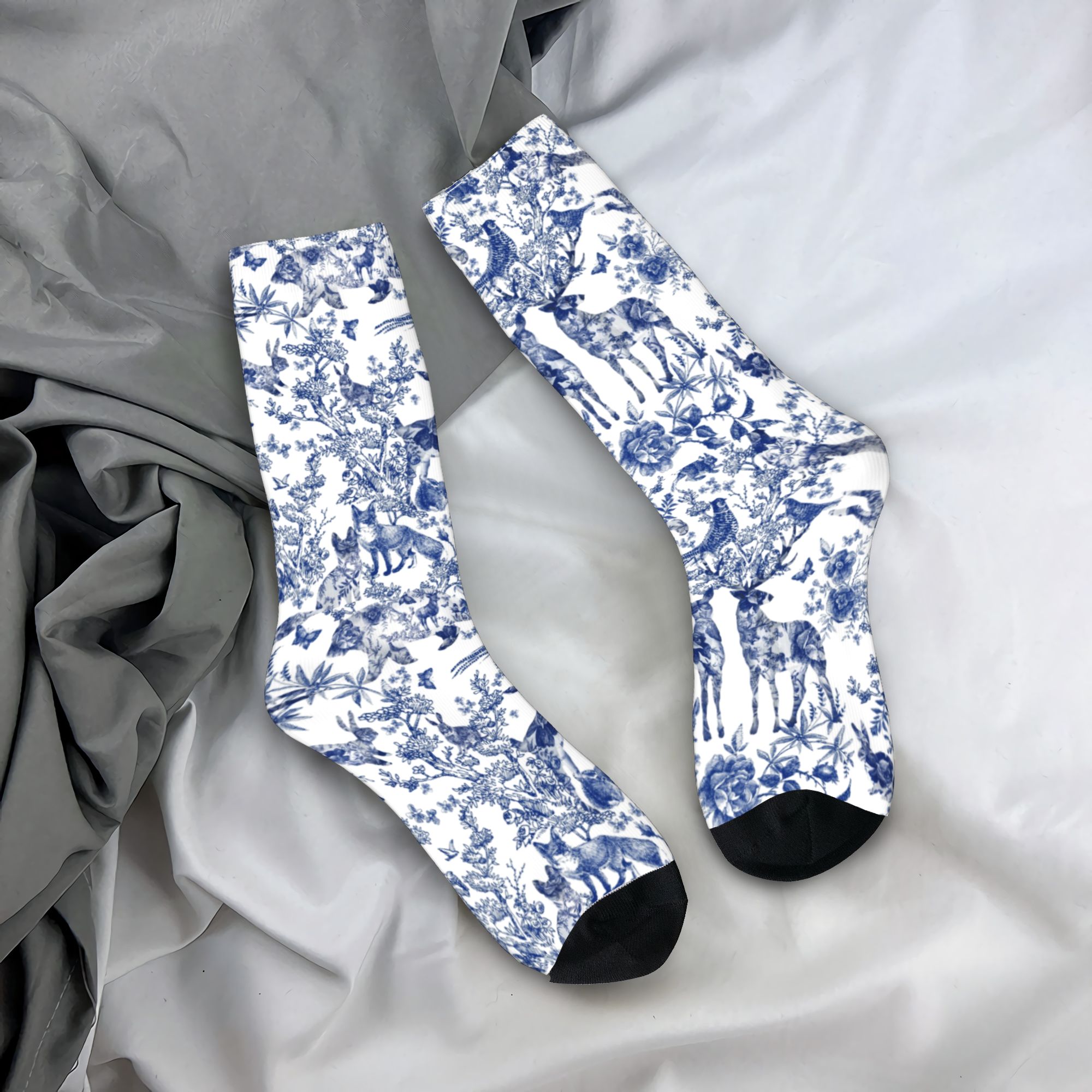 Custom Vintage French Toile De - огляд і ціна Dress Sock Men