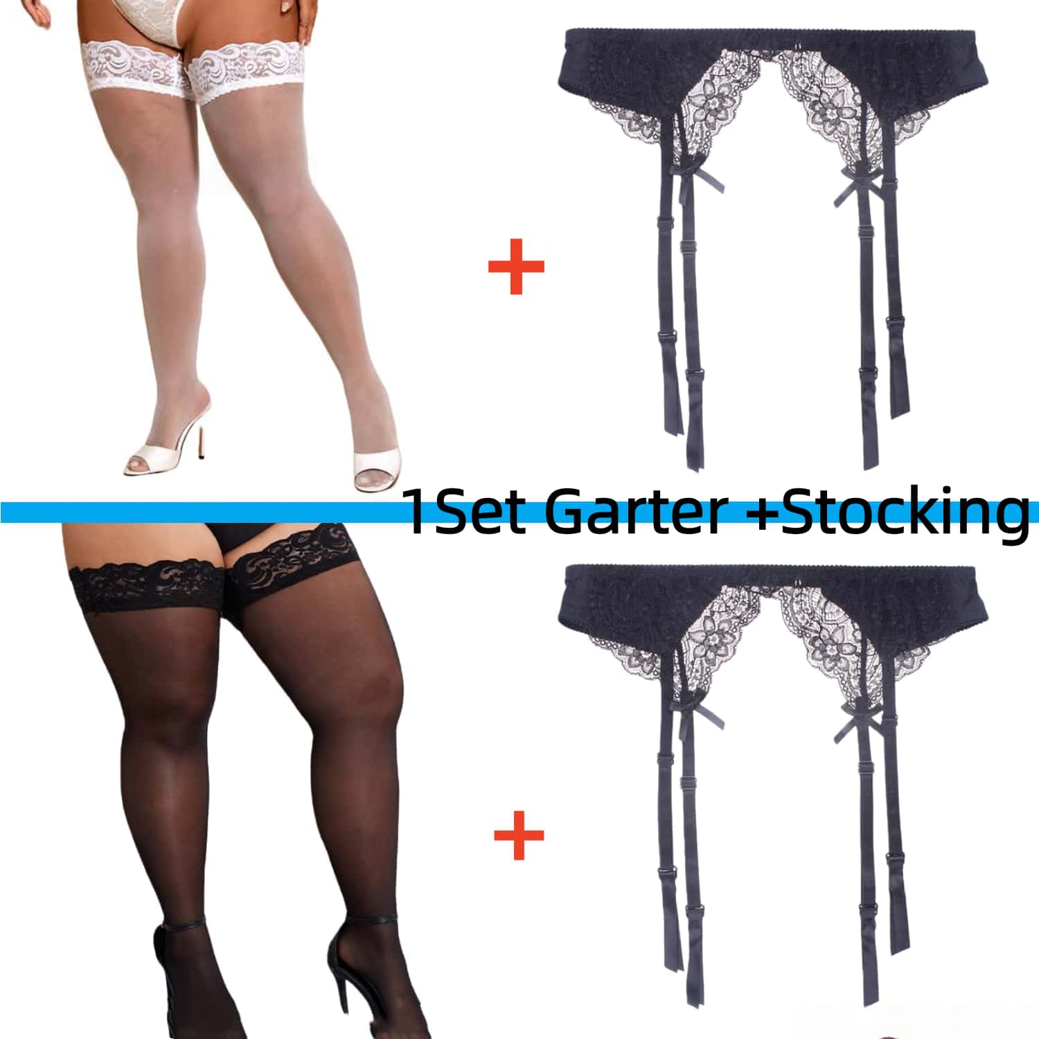 2PCS Women's Suspender Lace St - огляд і ціна Tights Pantyhose Sheer