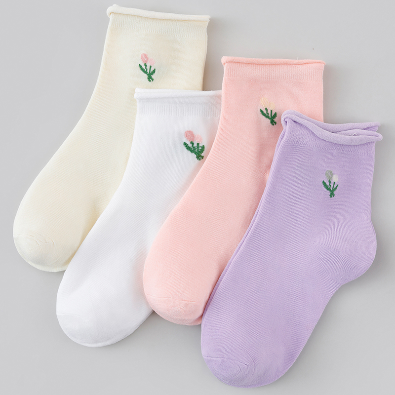 4/8/12 Packs Random Women Flor - огляд і ціна Cotton Crew Sock Pack