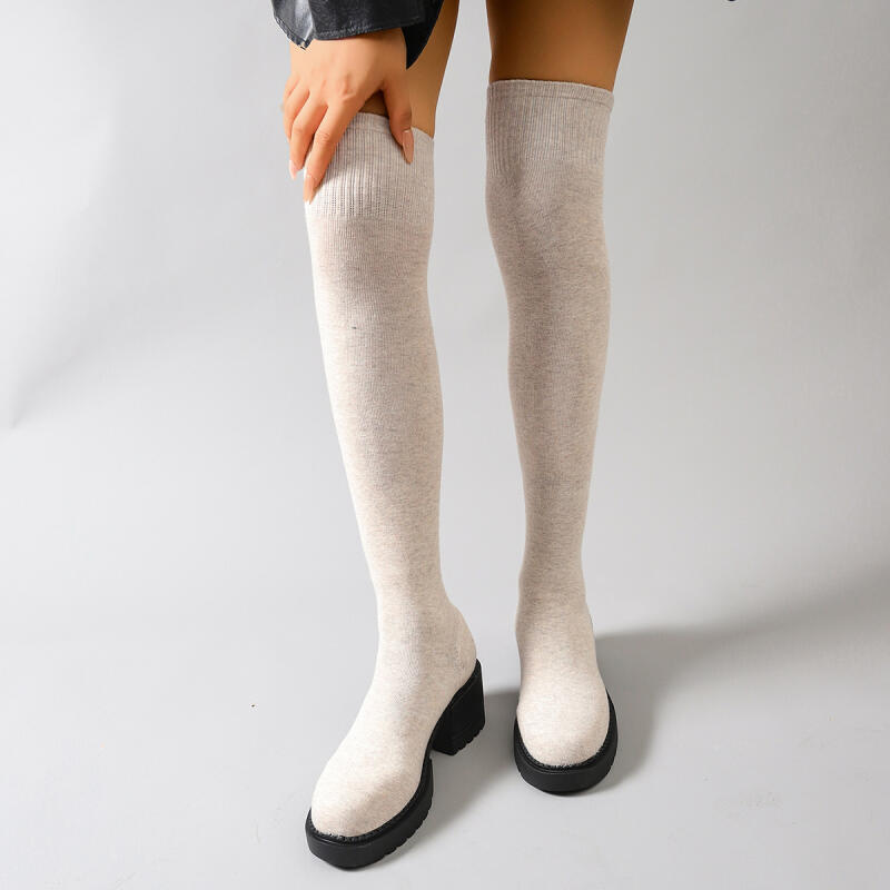 Chunky Platform Over The Knee  - огляд і ціна Knee High Sock Women