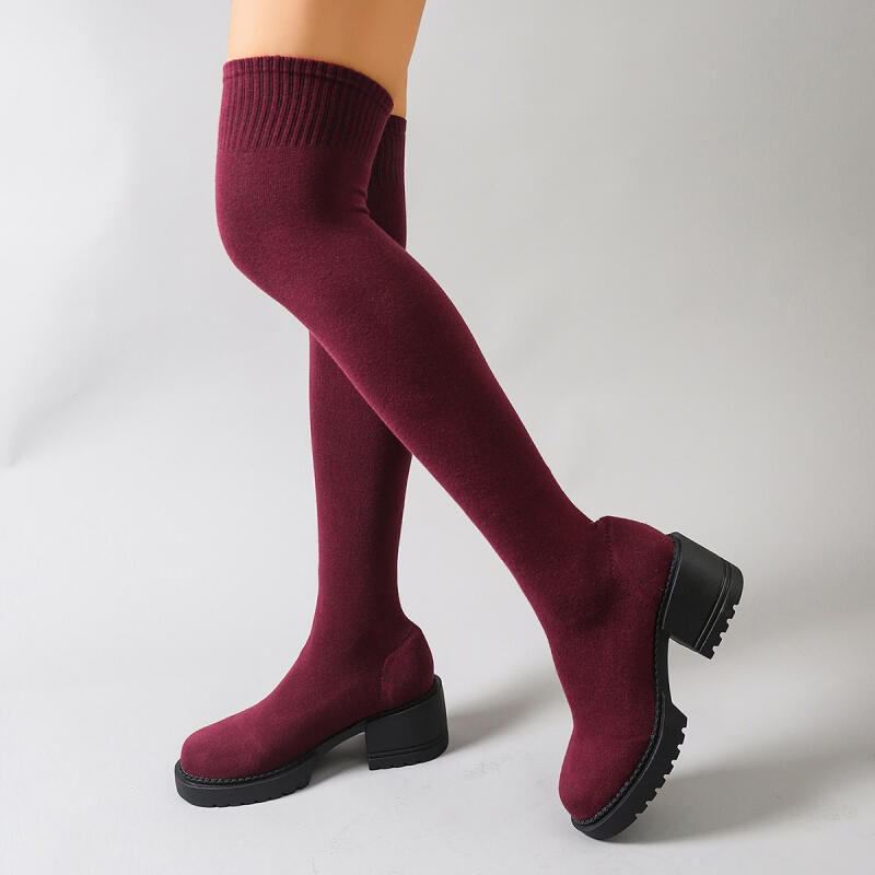 Chunky Platform Over The Knee  - огляд і ціна Knee High Sock Women