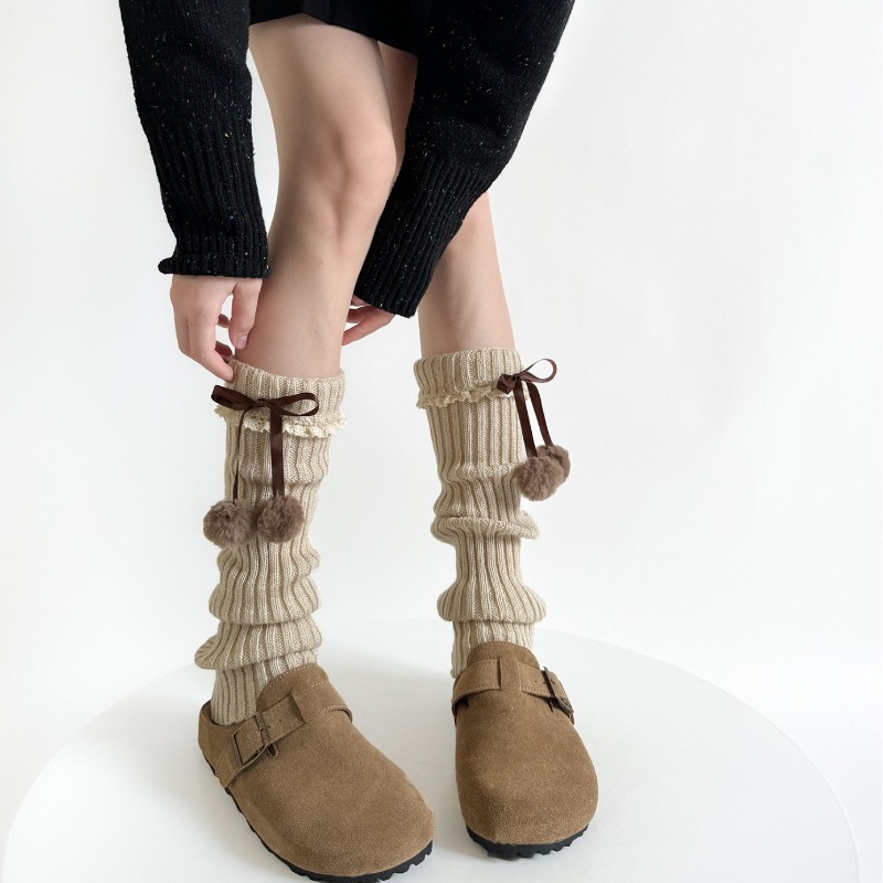 Camel Knit Leg Warmers with Fu - огляд і ціна Boot Sock Slouchy