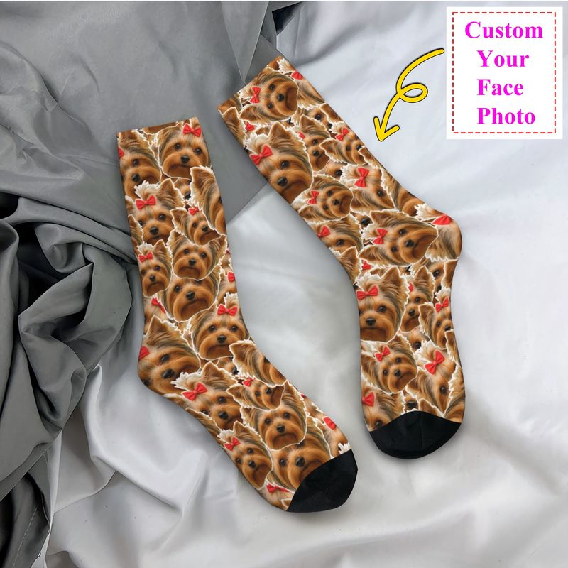Cute Mens Personalized Dog Fac - огляд і ціна Dress Sock Men